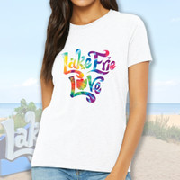 Lake Erie Love - Shores and Islands Ohio - Rainbow Tie-Dye Women’s Relaxed Tee Lake Erie Love - Shores and Islands Ohio - Rainbow Tie-Dye Women’s Relaxed Tee