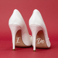 I Do Wedding Shoe Decals - Bride and Groom Stickers