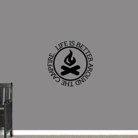 Around the Campfire Wall Decal 22" wide x 22" tall Sample Image