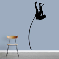 Pole Vaulter Wall Decal 22" wide x 60.5" tall Sample Image