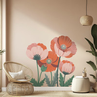 Printed Poppies Wall Decal