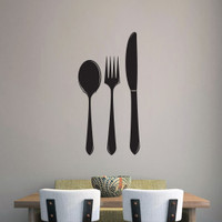 Spoon Fork Knife Wall Decals 15" wide x 30" tall Sample Image