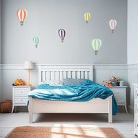 Colorful Hot Air Balloon Printed Peel and Stick Wall Decals