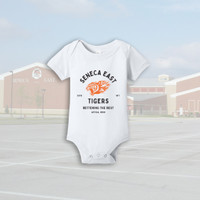 Seneca East Tigers Motto White Infant Bodysuit
