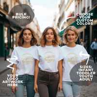 Custom Logo Artwork Basic Unisex T-Shirt - Infant / Toddler / Youth / Adult - Bulk Pricing