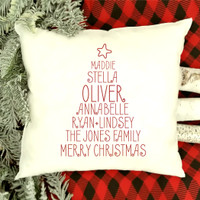 Custom Family Names Christmas Tree Pillow Custom Family Names Christmas Tree Pillow