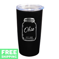 Ohio Mason Jar Engraved 20 oz. Stainless Tumbler Ohio Mason Jar Engraved 20 oz. Stainless Tumbler