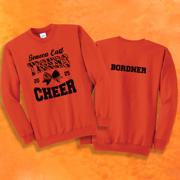 Seneca East Cheer Orange Unisex Crewneck Sweatshirt
