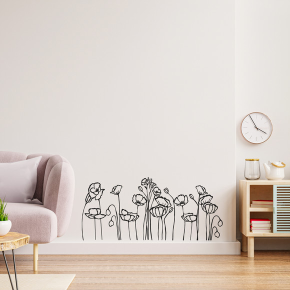 Poppies Outline Wall Decal