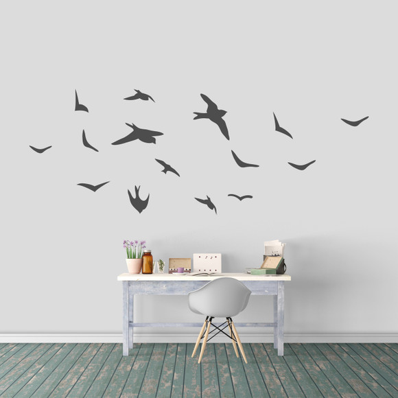 Flying Birds Wall Decal Set Large Sample Image