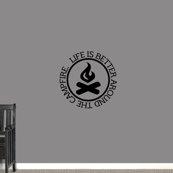 Around the Campfire Wall Decal 22" wide x 22" tall Sample Image