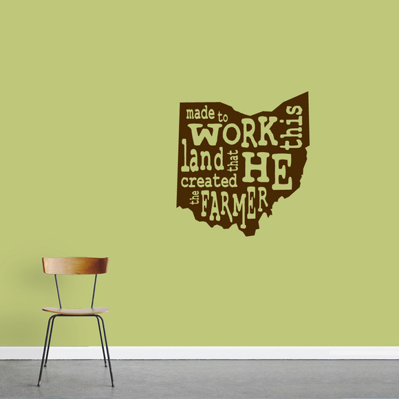 The Farmer Ohio Wall Decal 22" wide x 24" tall Sample Image