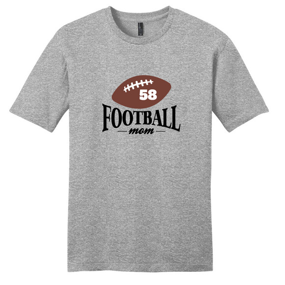 Light Heathered Gray Custom Football Mom T-Shirt | Sweetums