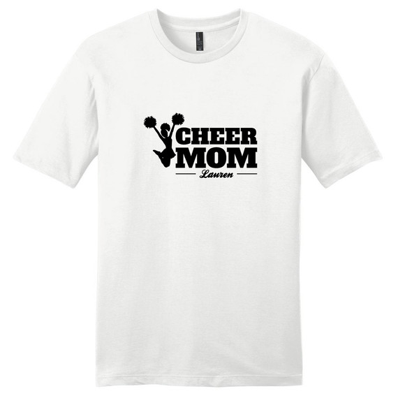White Custom Cheer Mom T-Shirt
