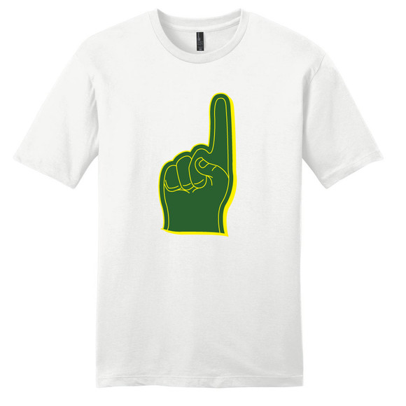 White Green and Yellow Foam Finger T-Shirt