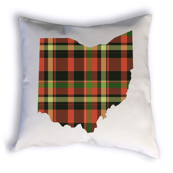 Fall Plaid Ohio Pillow Sample Image