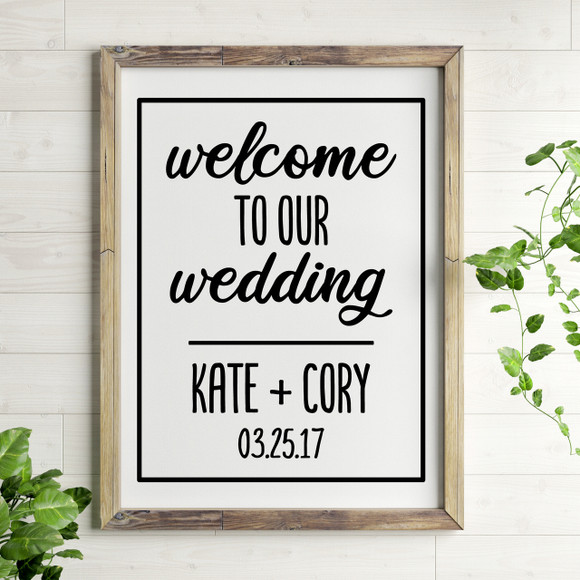 Custom Welcome To Our Wedding Wall Decal Sample Image
