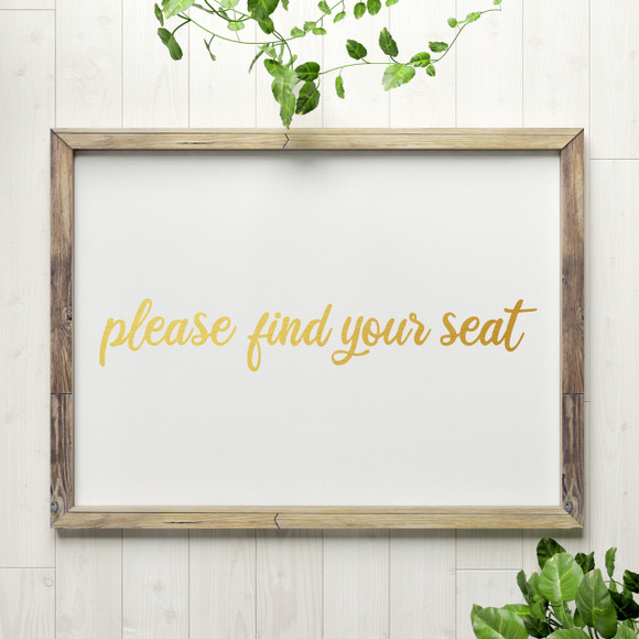 Please Find Your Seat Wall Decal Sample Image