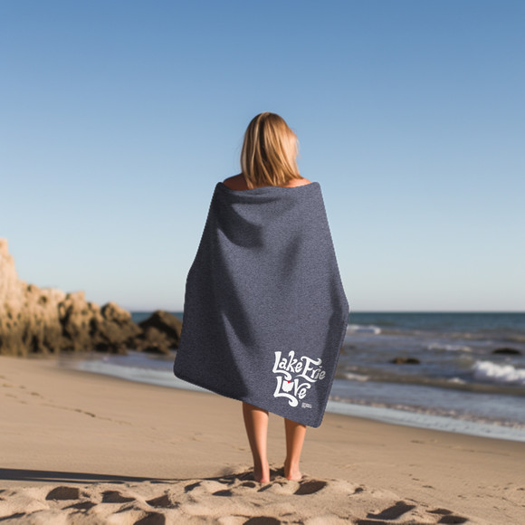Lake Erie Love - Shores and Islands Ohio -  Fleece Sweatshirt Blanket