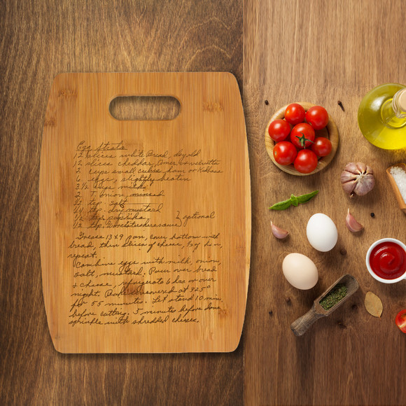Custom Handwritten Recipe Engraved Bamboo Serving Paddle
