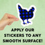 Blue and Black Check Chicken Mini Sticker