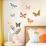 Printed Boho Butterflies Wall Decal Set- Peel - Stick - Remove - Replace