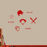 Baseball Set Wall Decals Small Sample Image