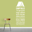 Camp Rules - Tent Wall Decals Wall Stickers 22" wide x 60" tall Sample Image
