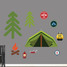 Camping Set Printed Wall Decals Large Sample Image
