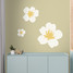 White and Yellow Flower Set Printed Peel and Stick Wall Decals