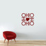 OHIO OHIO OHIO OHIO Wall Decal 22" wide x 22" tall Sample Image