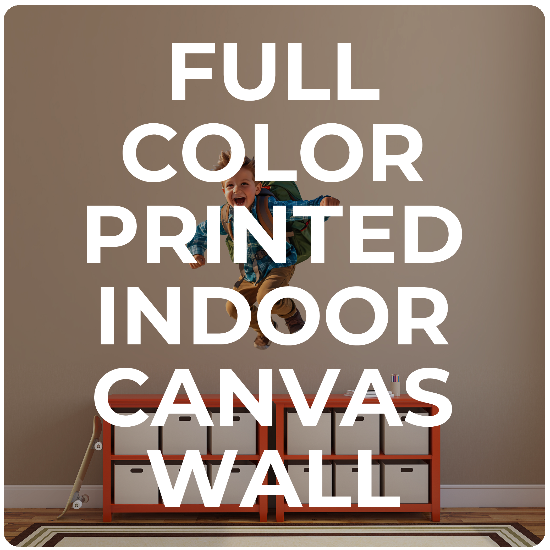 full color printed indoor canvas wall decal material