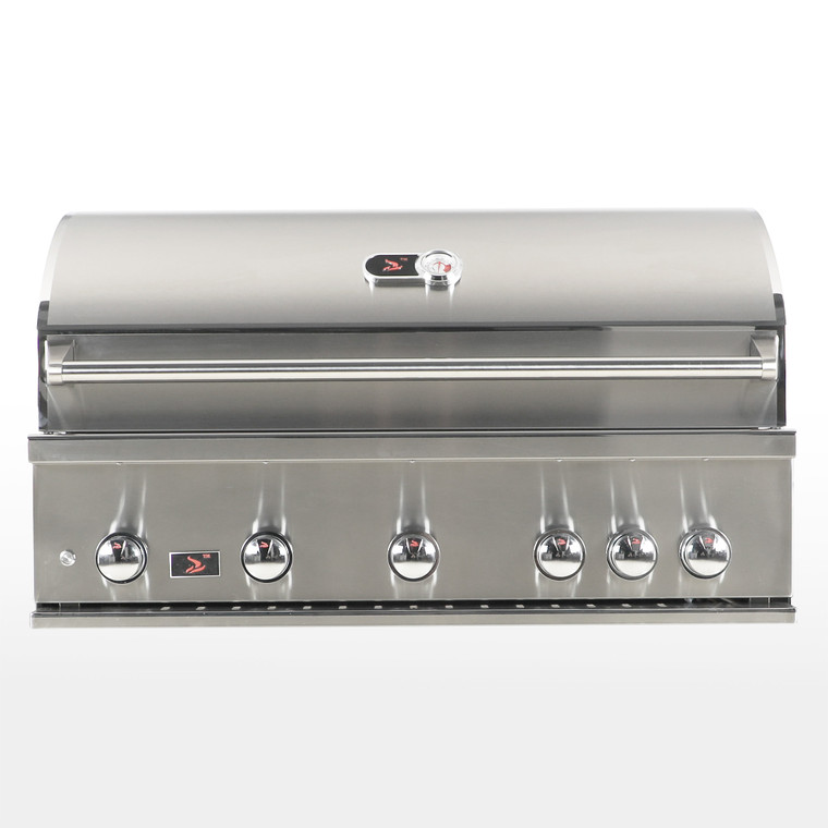 Whistler 42-Inch 5-Burner Built-In Gas Grill with Infrared Sear Burner & Rotisserie Kit