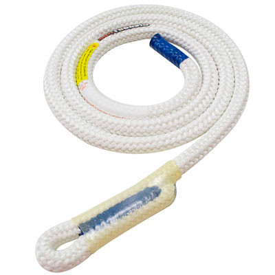 Active slide of Rope Logic's 13mm Safety Blue Single Eye Split Tail 5ft