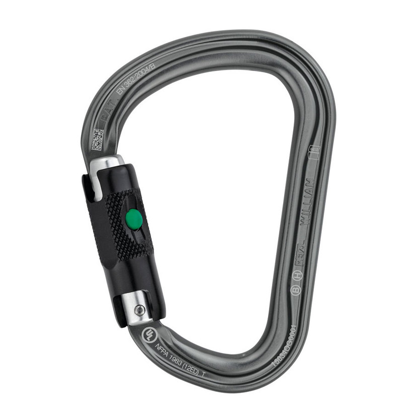 Active slide of Petzl WILLIAM Ball Lock Carabiner Gray