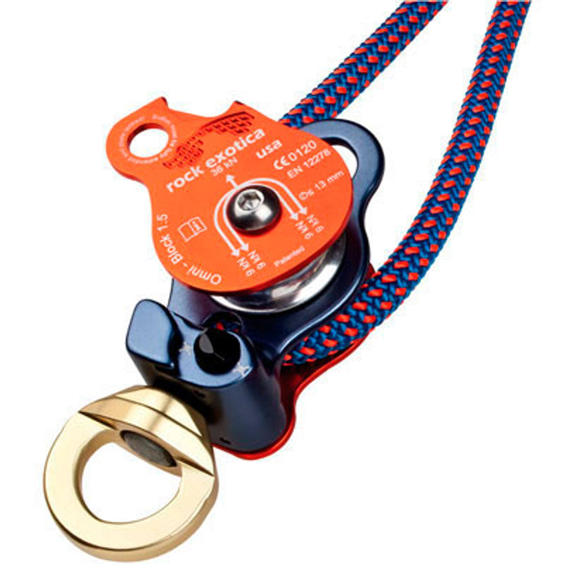 Active slide of Rock Exotica Omni Swivel Double Capacity Block. Works with up to 13mm Rope