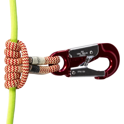 Active slide of Rope Logic's Ocean Hip Prusik with Aluminum Snap 10mm x 22in