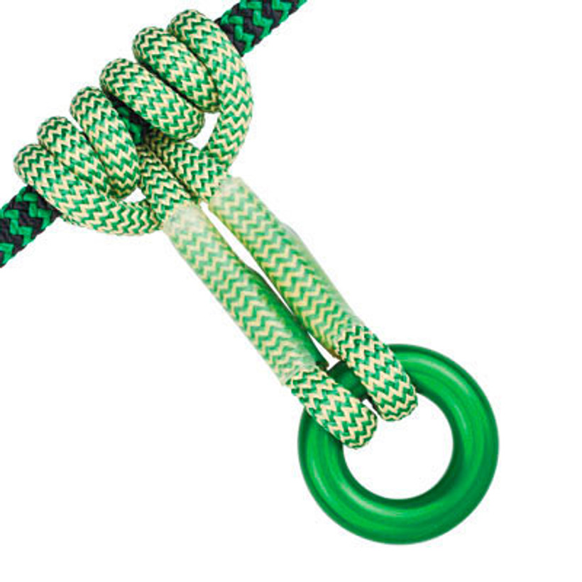 Active slide of Rope Logic's Made DMM Ring Prusik Loop with 8mm Ocean 14in loop