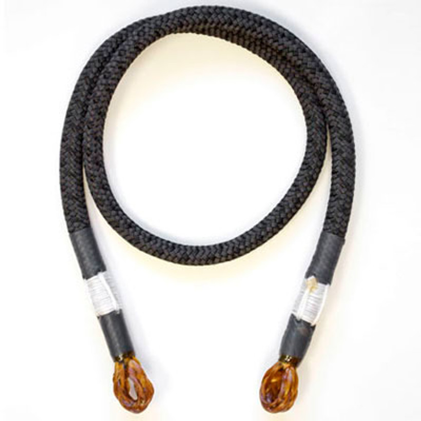 Active slide of Rope Logic's 8mm Hand Spliced Black BeeLine Eye to Eye Tail 30in