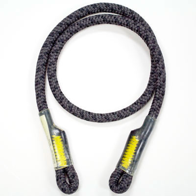 Active slide of Rope Logic's 8mm Grizzly Spliced Black BeeLine 32in Eye to Eye Tail