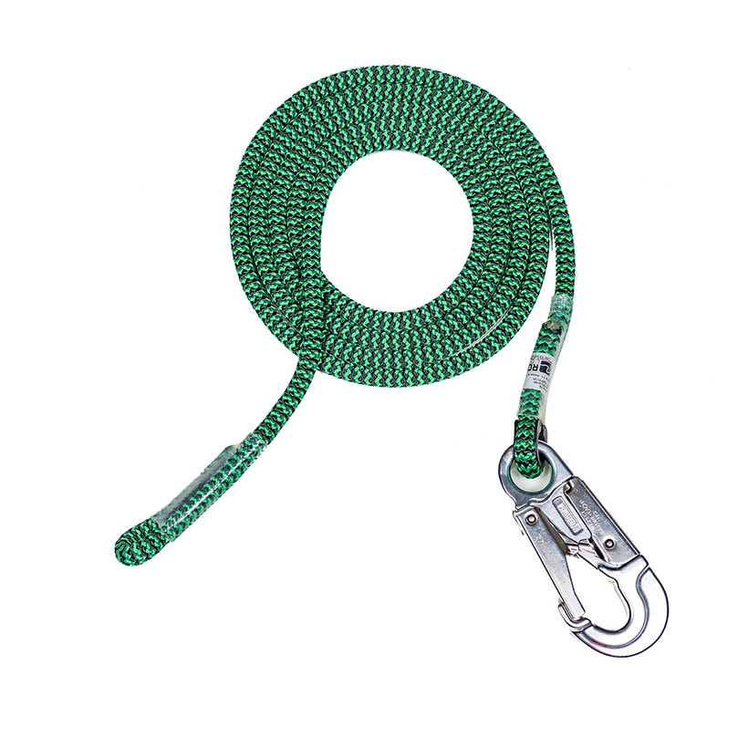 Active slide of Rope Logic's 7/16in Poison Ivy 10ft Flipline with 1 Aluminum Snap