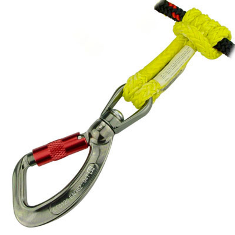 Active slide of Rope Logic's Hip Climbing Prusik with Swivel Captive Eye Carabiner 11mm