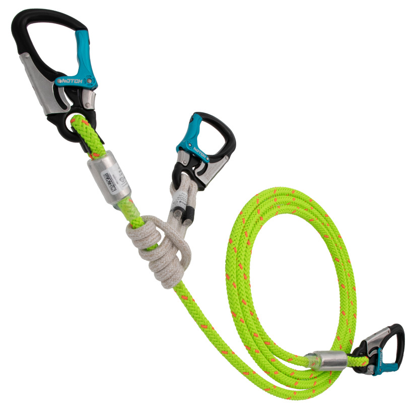 Active slide of Rope Logic's 1/2in WireCore 2N1 Lanyard ISC Aluminum Snaps 10ft