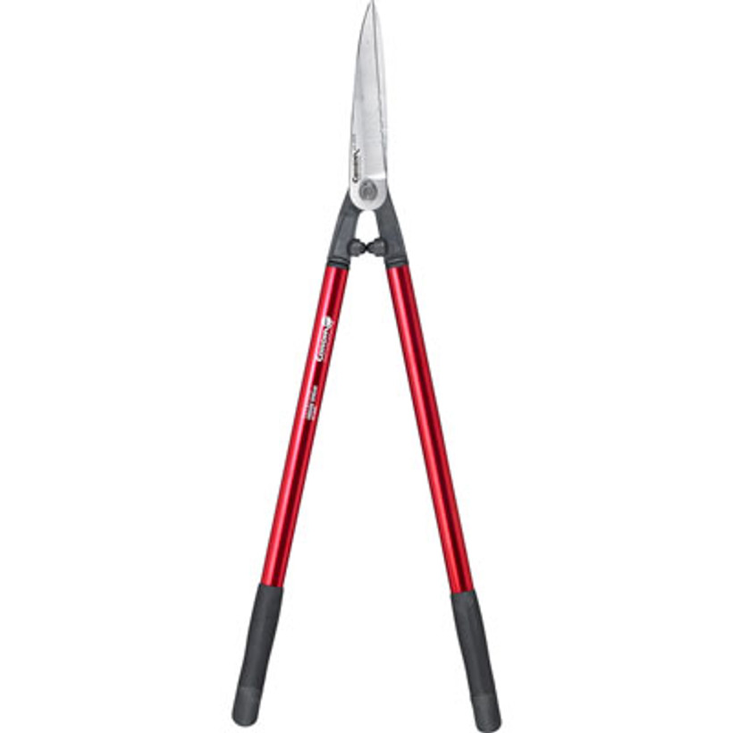 Active slide of Corona Forged Head Shear Serrated Blade 21 in Handle