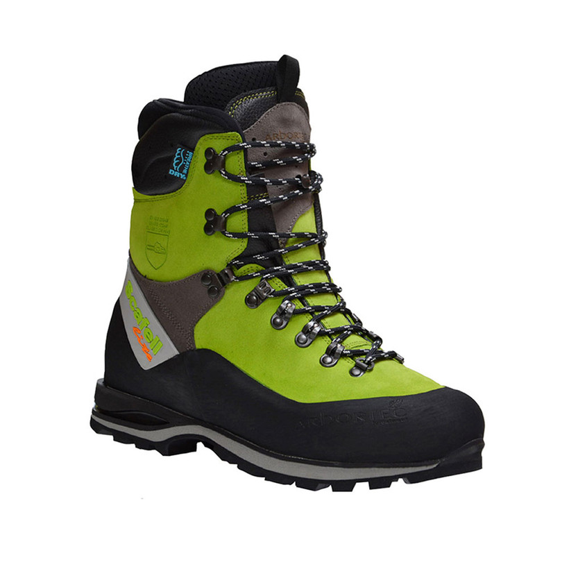 Active slide of Arbortec Scafell Lite Chainsaw Boots Lime