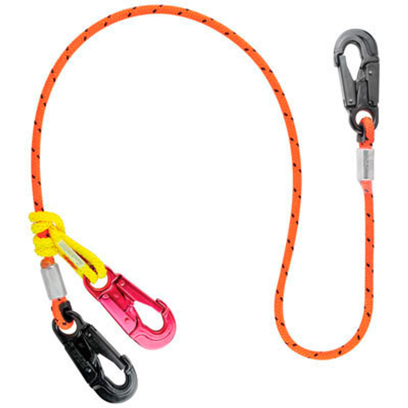 Active slide of Rope Logic's 1/2in WireCore 2N1 Lanyard with Aluminum Snaps 10ft