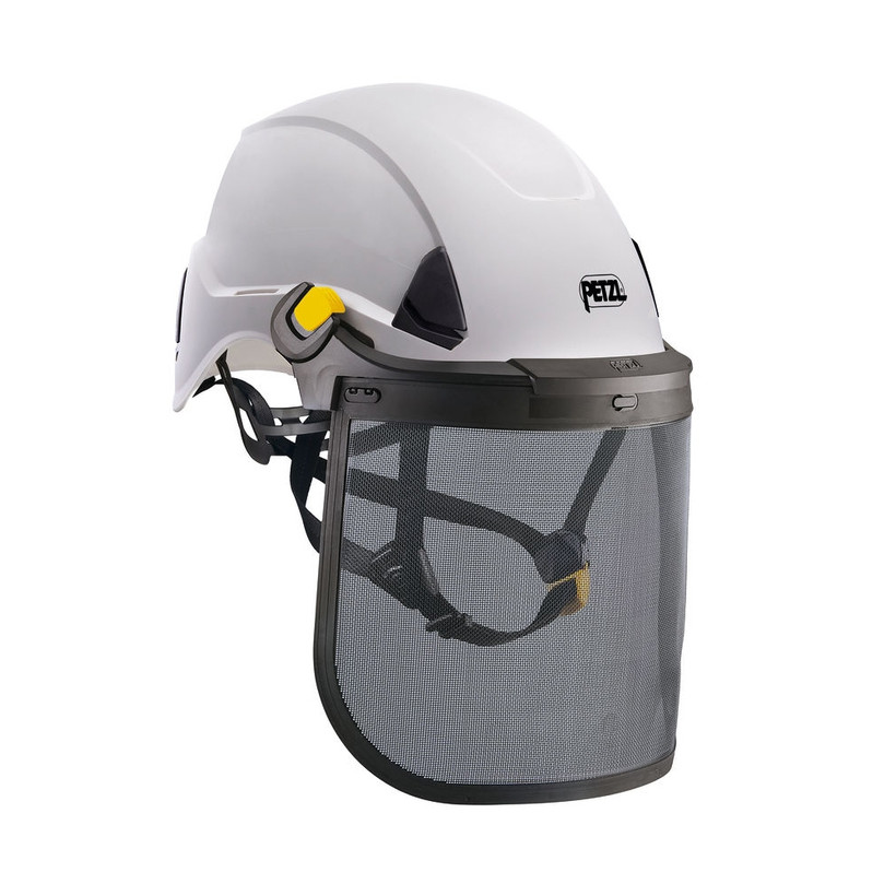 Active slide of Petzl Vizen Mesh Full Face Shield with EASYCLIP