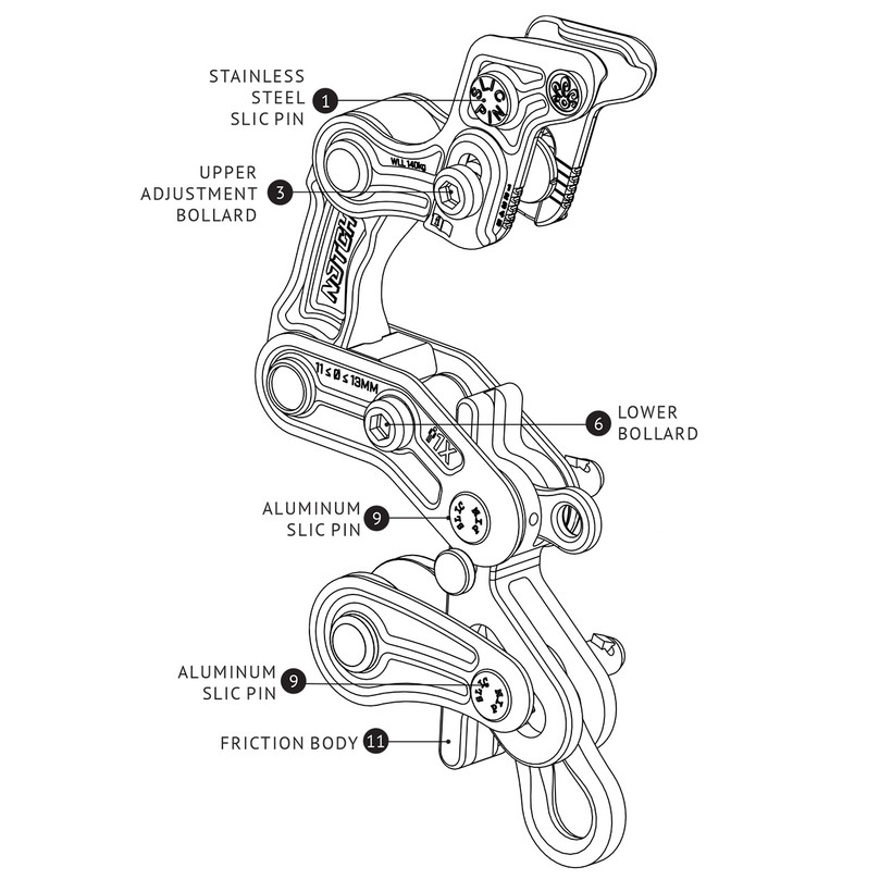 Active slide of Notch Rope Runner Pro Replacement Parts
