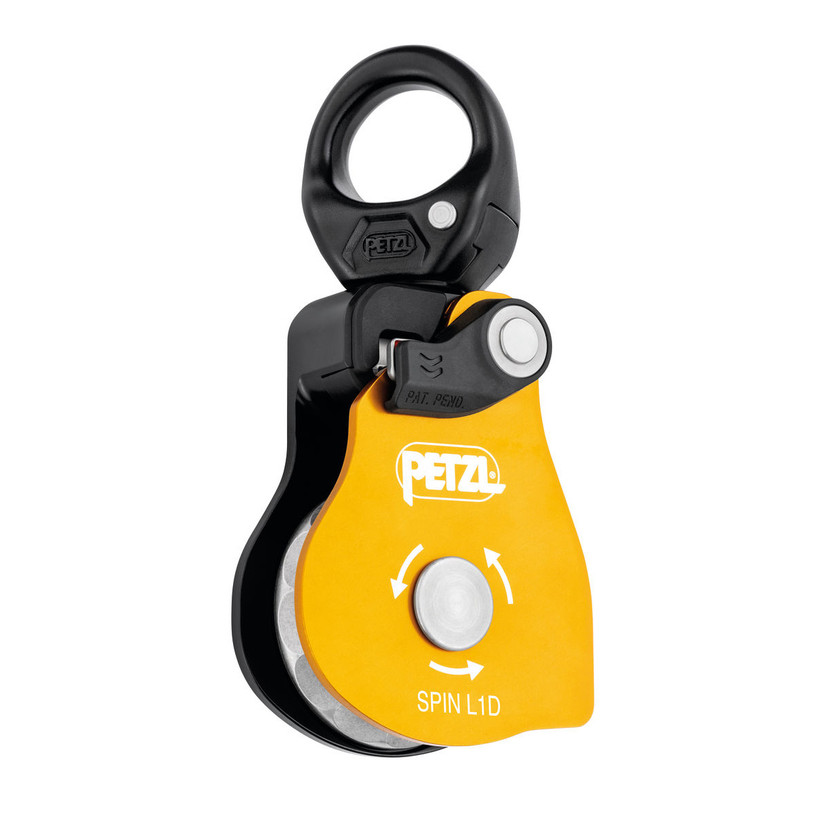 Active slide of Petzl SPIN L1D One Way Rotation Pulley