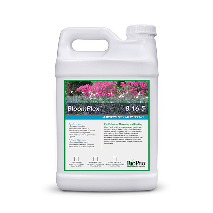 Active slide of Arborjet BloomPlex (8-16-5) with Minors - 2.5 Gallons